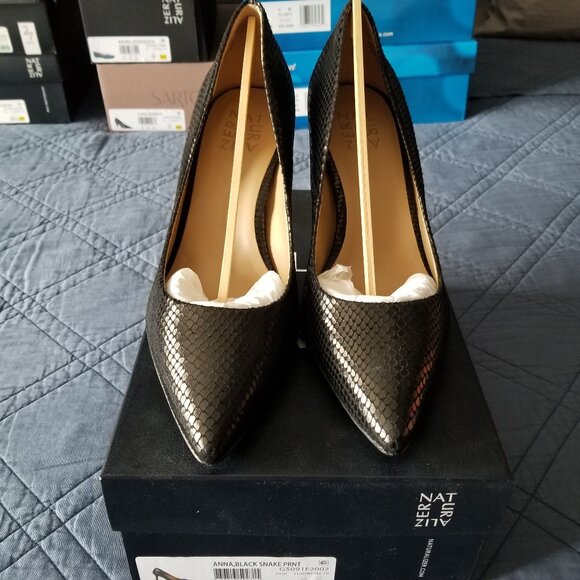 Snake Print Heels 8 W ~ NEW - Picture 1 of 6